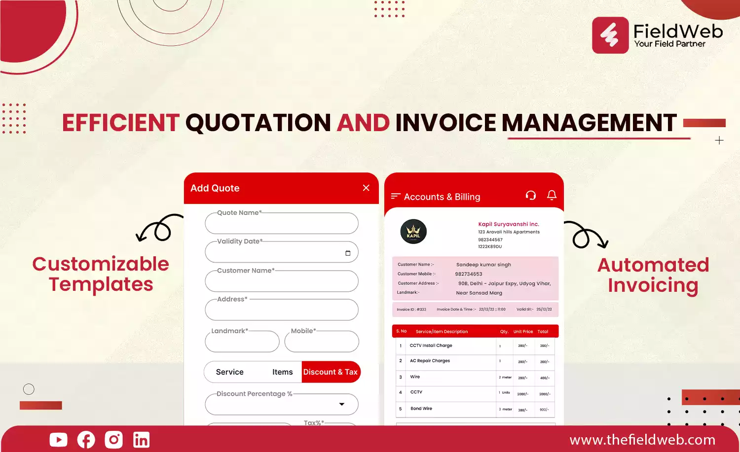 image is displaying Efficient Quotation and Invoice Management Software