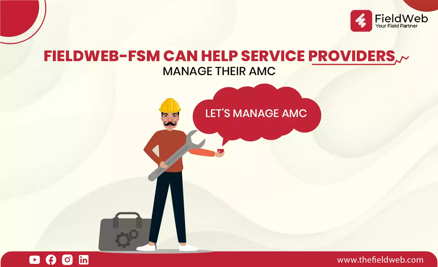 fieldweb mascot stand with taking repairing instrument and manage amc software 