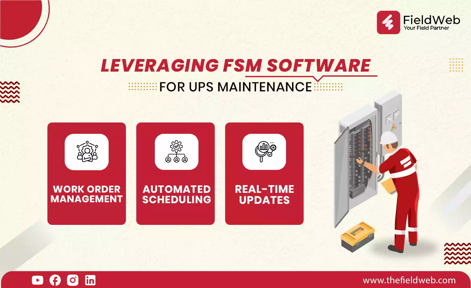 image is displaying a technician is fixing the ups in real time