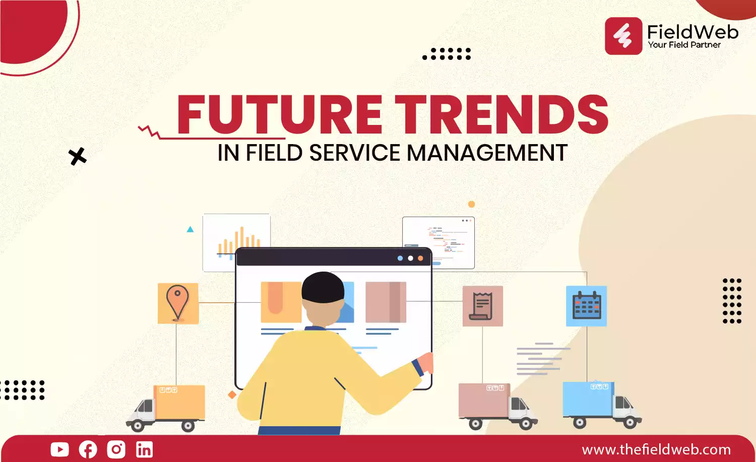 technician working for future trends in field service management software