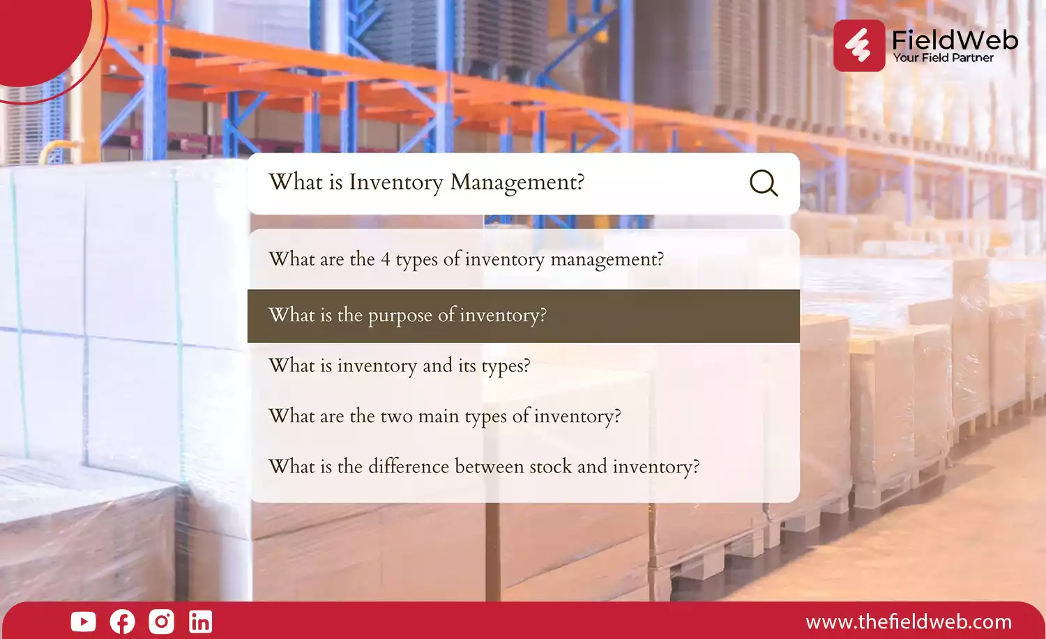 image is displaying top questions about inventory management
