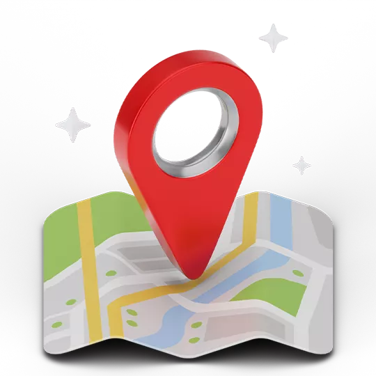 A yellow GPS icon indicates navigation or tracking